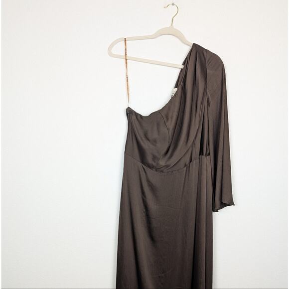 Sachin & Babi Keely Brown One Shoulder Evening Gown Size 16 - Picture 3 of 11